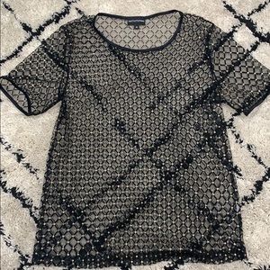 Sheer Black and Gold Top